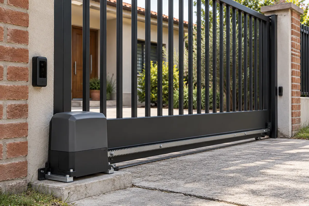 Detalle de un portón automático residencial para ilustrar los servicios en José C. Paz