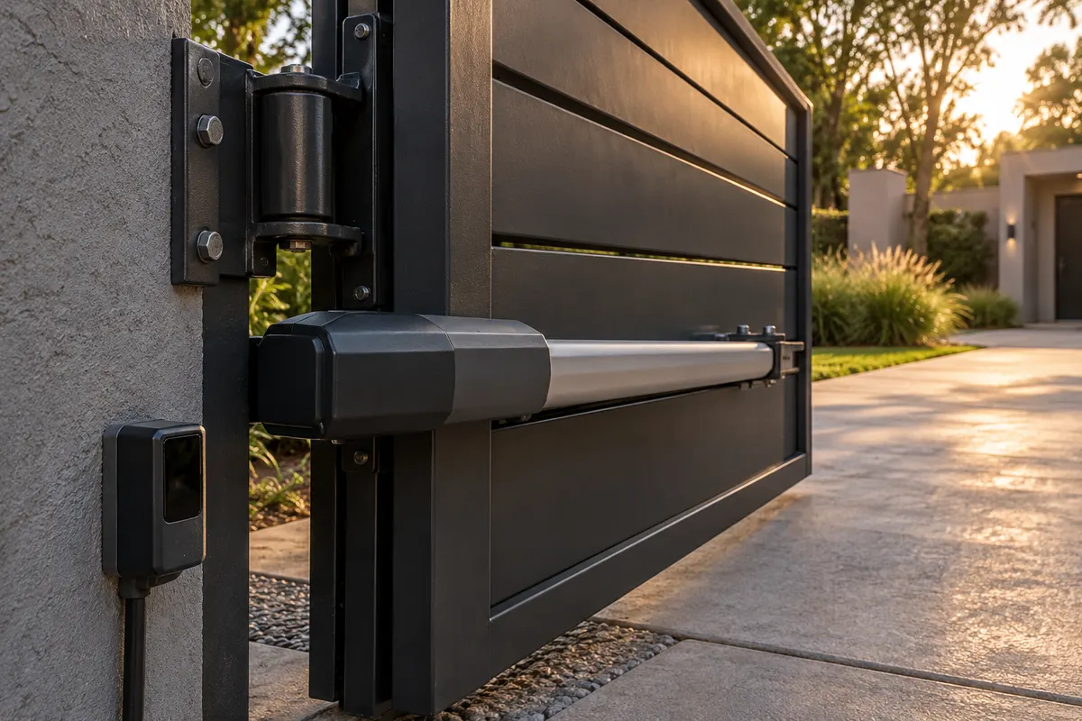Detalle de un portón automático residencial para ilustrar los servicios en Merlo