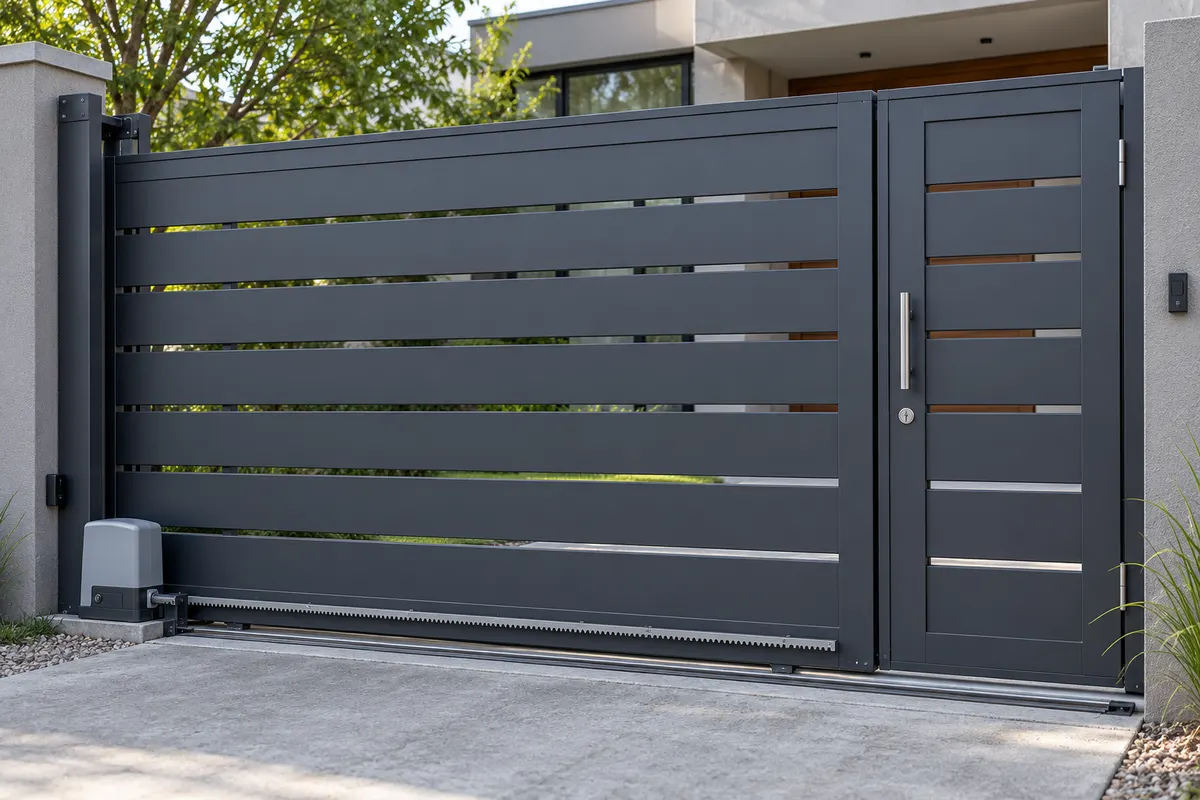 Detalle de un portón automático residencial para ilustrar los servicios en Monte Grande