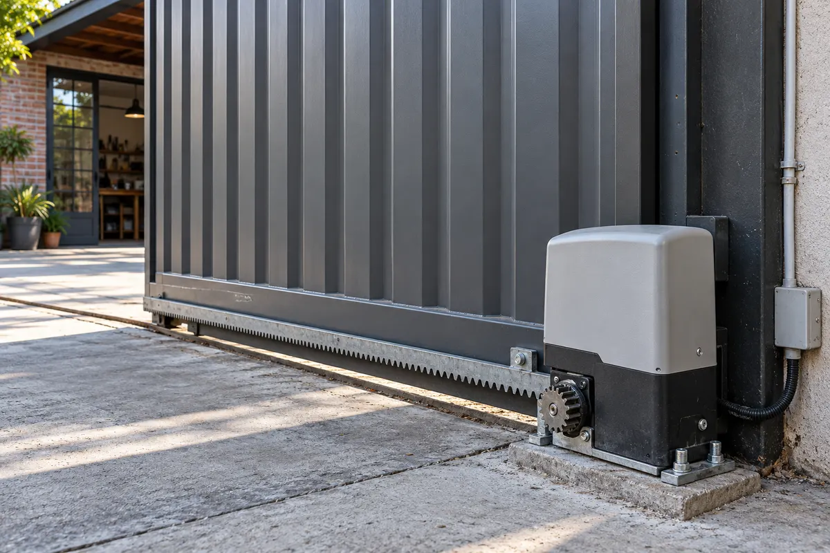 Detalle de un portón automático residencial para ilustrar los servicios en San Martín
